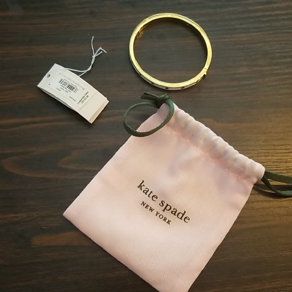 Kate Spade Gold-Tone Bangle with Pink Pouch